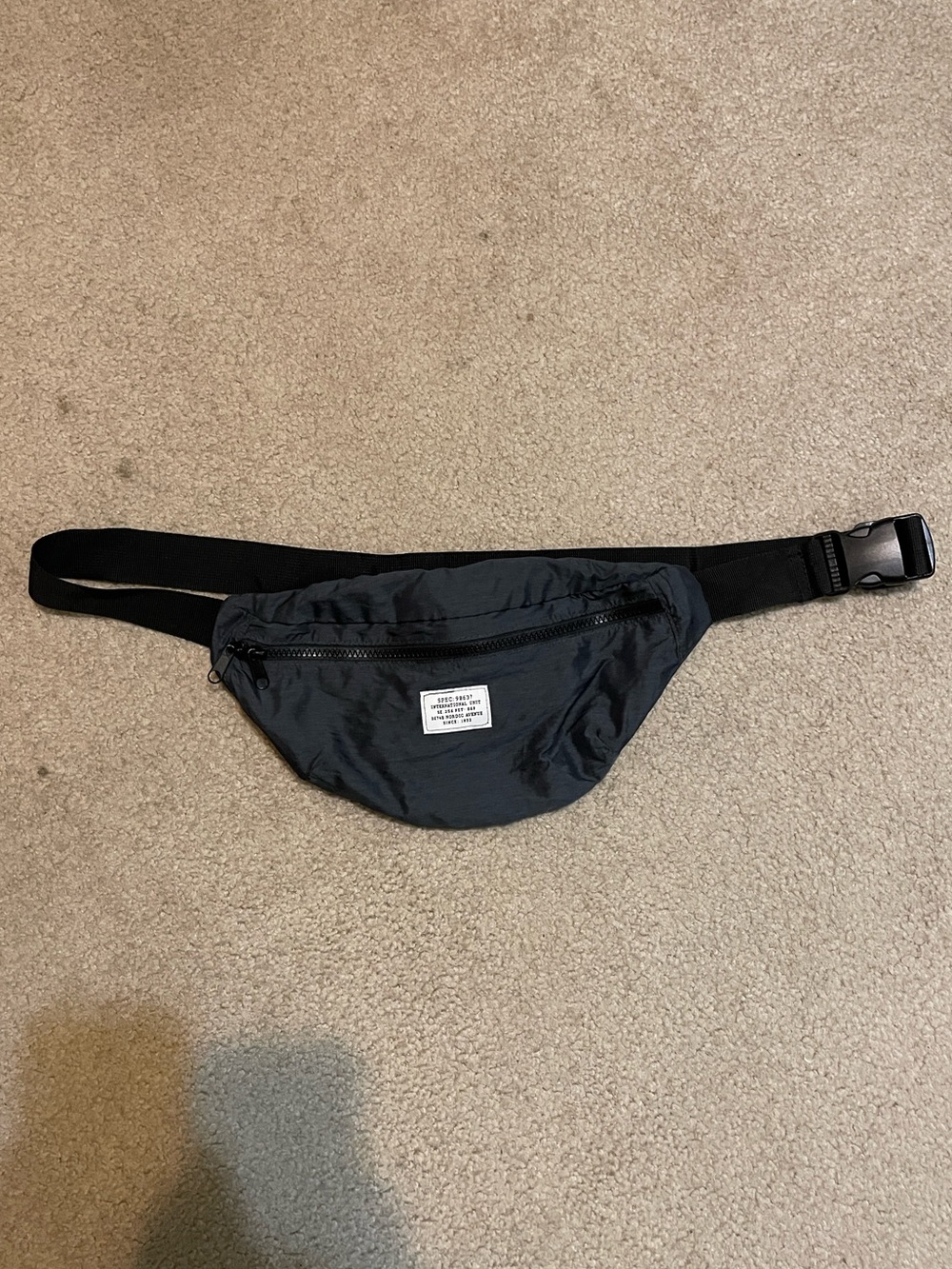 Men's Black Waist Pack Sling Bag - Unbranded